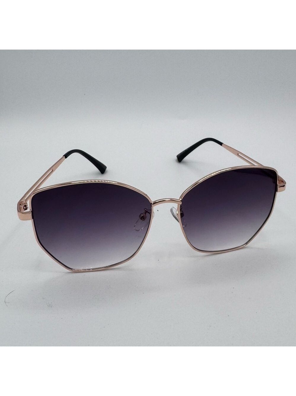Rose Gold Violet Gradient Sunglasses Soft Cat Eye/Butterfly Style New with Case